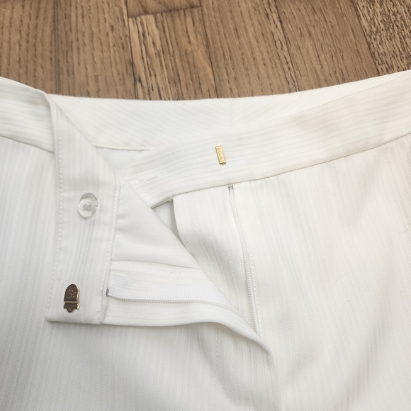 St John Collection Pinstripe White Wide Leg Dress Pants Women's Size 10 - Picture 6 of 11